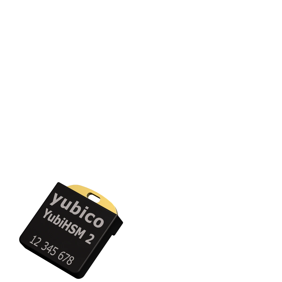 YubiHSM 2 — crni nano modul s USB-A priključkom, pod kutom